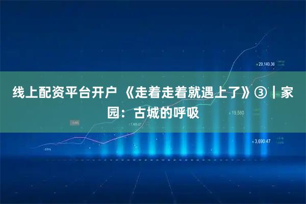 线上配资平台开户 《走着走着就遇上了》③｜家园：古城的呼吸